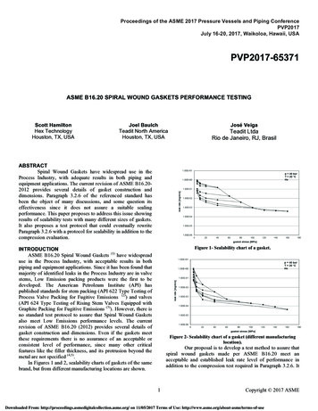 ASME B16.20 Spiral Wound Gaskets Performance Testing