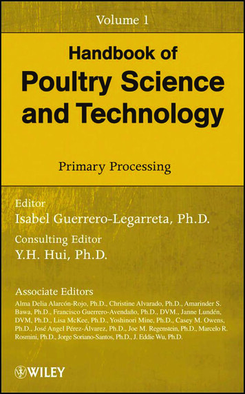 Handbook Of Poultry Science And Technology, Volume 1