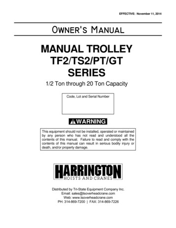 MANUAL TROLLEY TF2/TS2/PT/GT - Tsoverheadcrane 