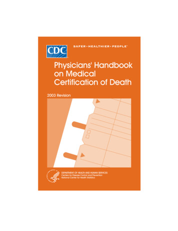 Physicians' Handbook On Medical Certification Of Death (4 .