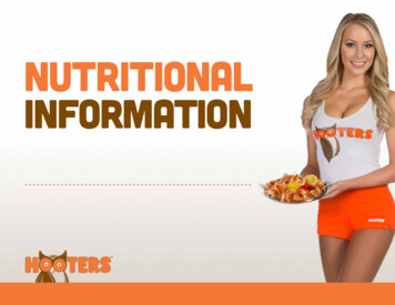 NUTRITIONAL INFORMATION - Hooters