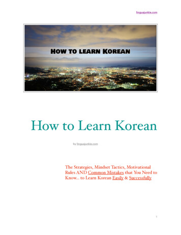 How To Learn Korean - LinguaJunkie 