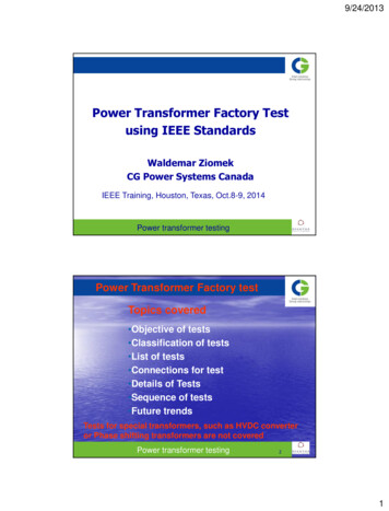 Power Transformer Factory Test Using IEEE Standards