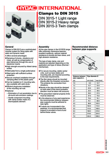 DIN 3015-1 Light Range DIN 3015-2 Heavy Range DIN 3015-3 .