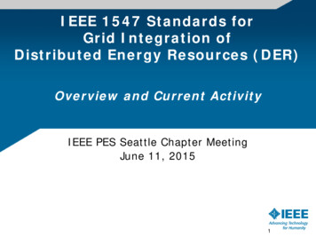 IEEE 1547 Standards For Grid Integration Of Distributed .