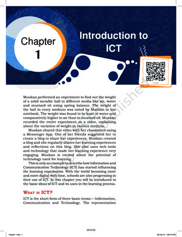 Chapter Introduction To 1 ICT