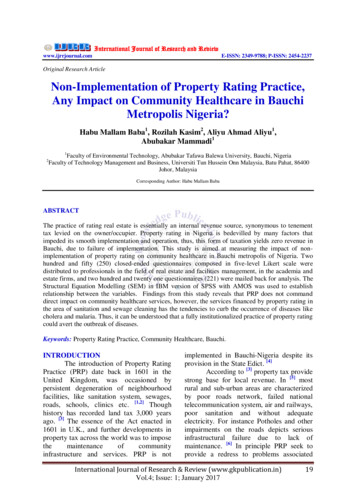 Original Research Article Non-Implementation Of Property .