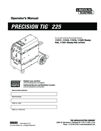 Operator’s Manual PRECISION TIG 225