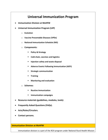 Universal Immunization Program - NHP