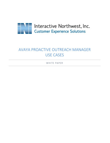 AVAYA PROACTIVE OUTREACH MANAGER USE CASES