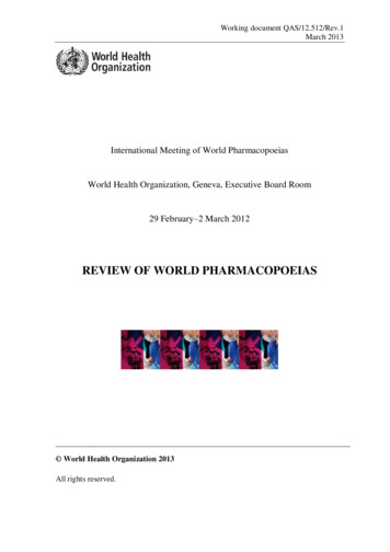 REVIEW OF WORLD PHARMACOPOEIAS - WHO