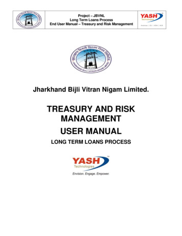 TREASURY AND RISK MANAGEMENT USER MANUAL