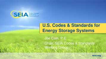 U.S. Codes & Standards For Energy Storage Systems