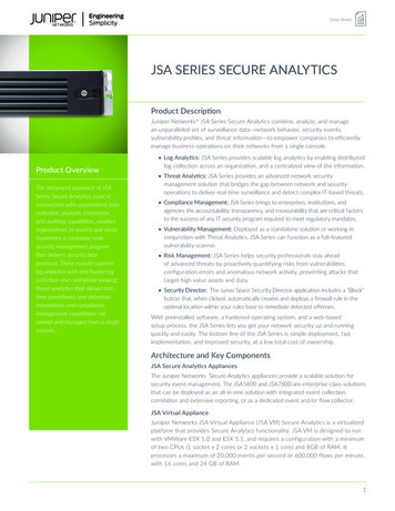 JSA Series Secure Analytics Datasheet - Stage.juniper 