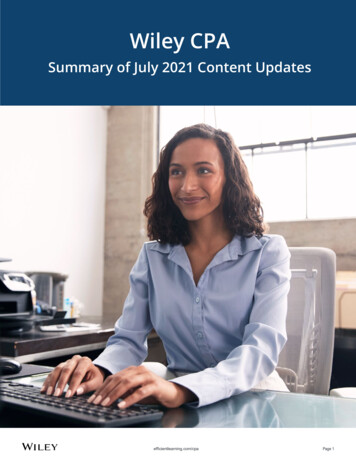 Summary Of July 2021 Content Updates - CMA CFA CPA Exam 