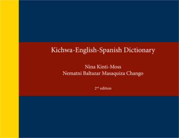 Kichwa-English-Spanish Dictionary - KU ScholarWorks