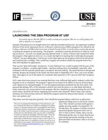Launching The DBA Program At USF - Researchgate 