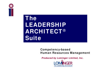 The LEADERSHIP ARCHITECT Suite - Eriksson & Associates
