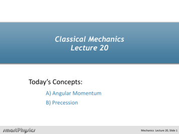Classical Mechanics Lecture 20 - SFU