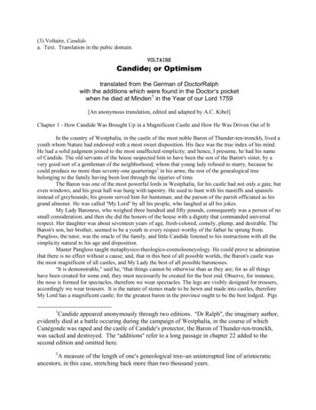 VOLTAIRE Candide; Or Optimism - MIT OpenCourseWare