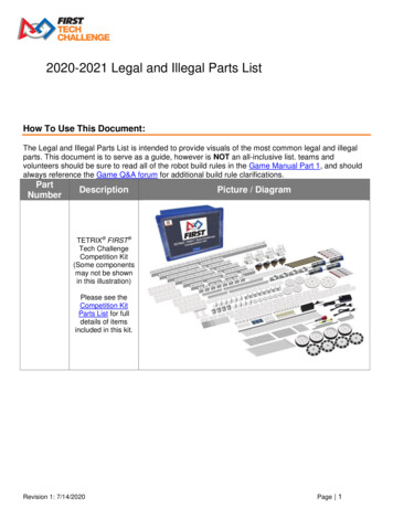 2020-2021 Legal And Illegal Parts List - FIRST
