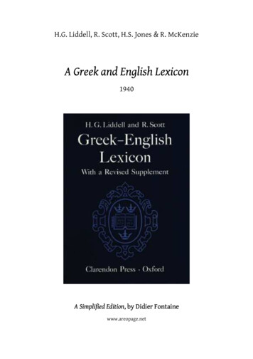 A Greek And English Lexicon A Greek And English Lexicon