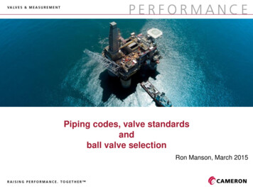 Piping Codes, Valve Standards And Ball Valve Selection