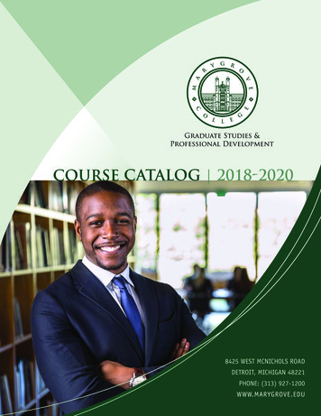 COURSE CATALOG 2018-2020 - Marygrove College