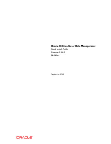 Oracle Utilities Meter Data Management