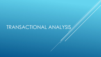 Transactional Analysis - Scotland Deanery