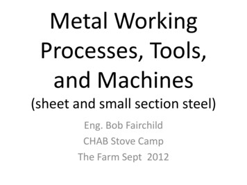 Metal Working Processes, Tools, And Machines