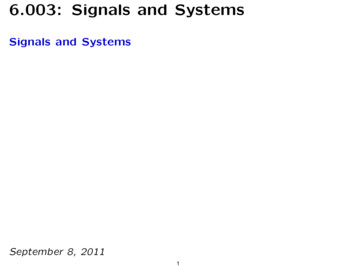 Lecture 1: Signals And Systems - MIT OpenCourseWare