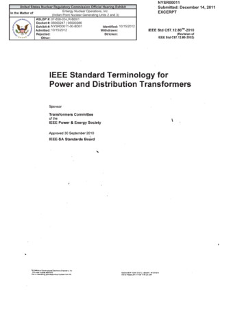 IEEE Standard Terminology For Power And Distribution .