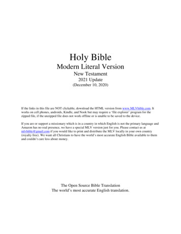 Holy Bible - Modern Literal Version Bible Official Site