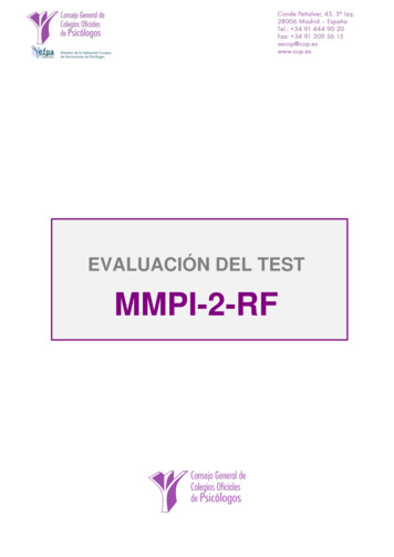 EVALUACIÓN DEL TEST MMPI-2-RF - COP