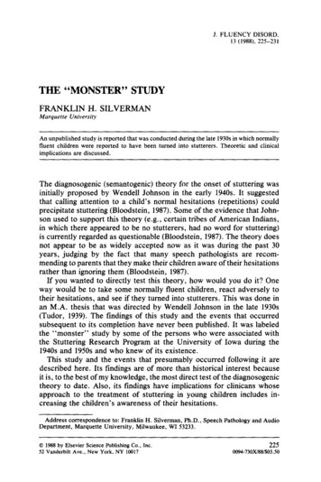 THE “MONSTER” STUDY - UH