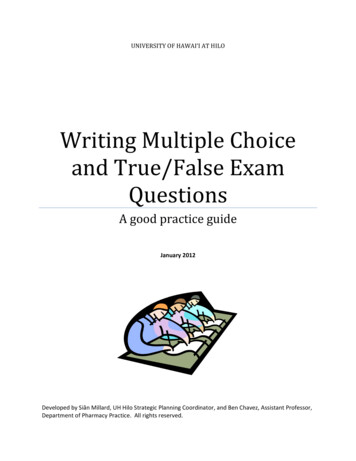 Writing Multiple Choice And True/False Exam Questions