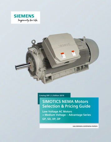 Catalog D81.2 Edition 2019 SIMOTICS NEMA Motors .