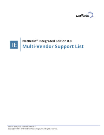 NetBrain Integrated Edition Multi-vendor Support List