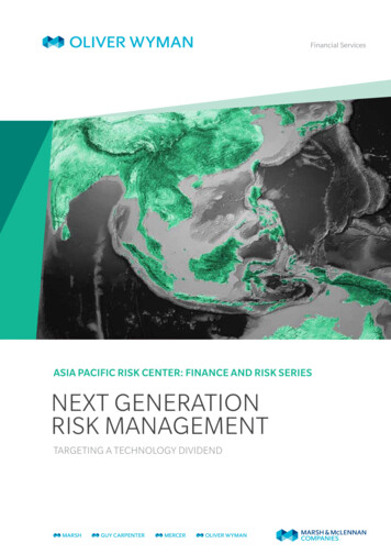 Next Generation Risk Management: Targeting . - Oliver Wyman