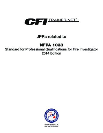 Standard For Professional Qualifications For Fire .