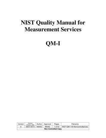 NIST Quality Manual