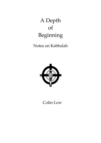 A Depth Of Beginning - Hermetic Kabbalah