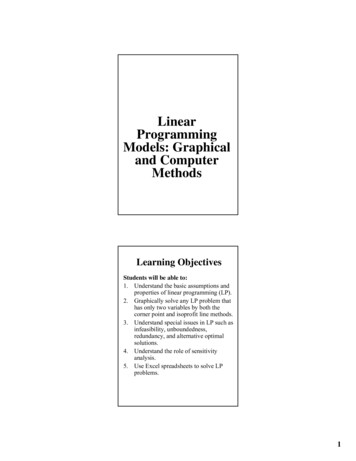 Linear Programming Models: Graphical And Computer Methods
