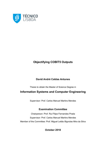 Objectifying COBIT5 Outputs - ULisboa
