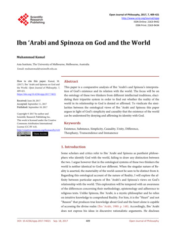 Ibn ‘Arabi And Spinoza On God And The World