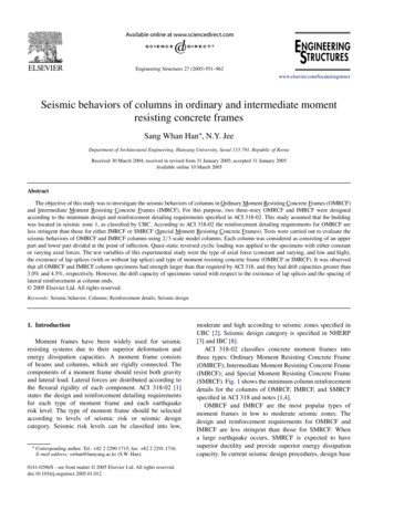Seismic Behaviors Of Columns In Ordinary And Intermediate .