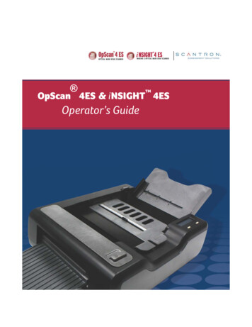 OpScan 4ES & INSIGHT 4ES Operator’s Gide - Scantron