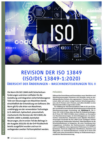 REVISION DER ISO 13849 (ISO/DIS 13849-1:2020)