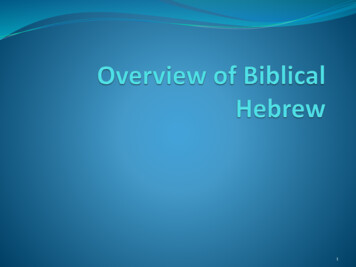 Overview Of Biblical Hebrew - Holyhiway.files.wordpress 